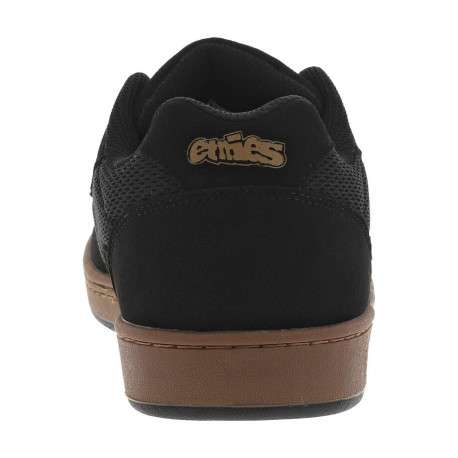 Baskets noires à talon plat avec des lacets noirs et logo de la marque - Image 6