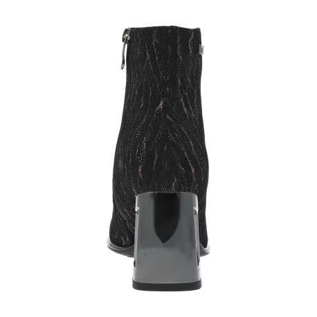Boots en cuir noires avec un talon décroché haut ouvert et un zip - Image 6