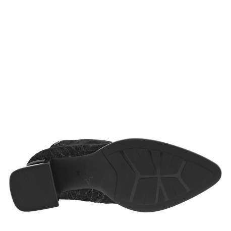 Boots en cuir noires avec un talon décroché haut ouvert et un zip - Image 5