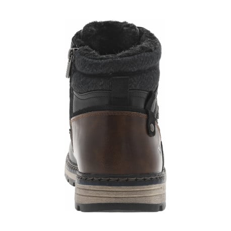 Bottines noires à talon plat pourvues d'une fermeture zippée et de lacets - Image 7