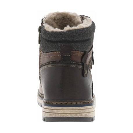 Bottines cognac à talon plat pourvues d'une fermeture zippée et de lacets - Image 7