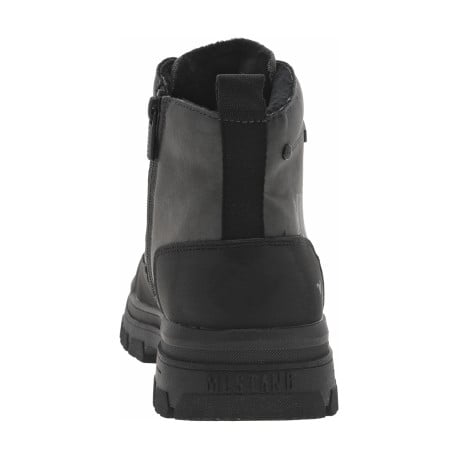 Bottines grises à talon plat pourvues d'une fermeture zippée et de lacets - Image 7