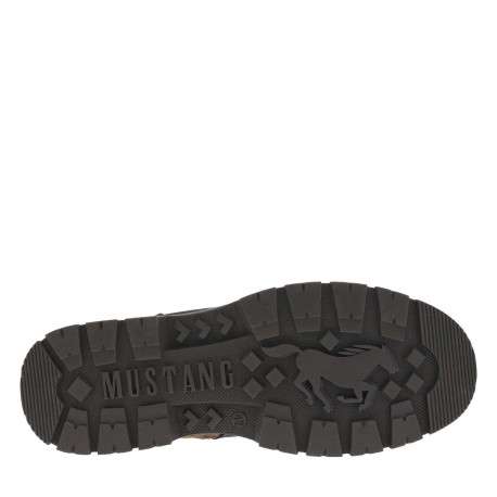 Bottines cognac à talon plat avec un logo imprimé sur le côté - Image 5