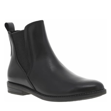 Boots en cuir noires à talon décroché bas pourvues de soufflets élastiqués - Image 3