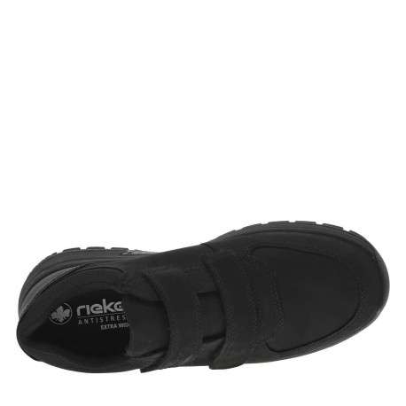 Sneakers en cuir noires à talon plat et à bandes auto-agrippantes - Image 4
