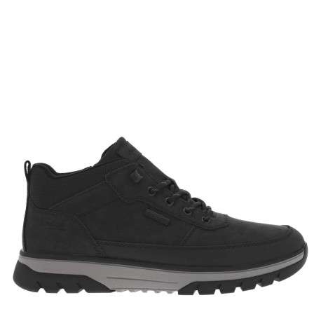 Bottines noires à talon plat avec des lacets ronds et un zip latéral - Image 2