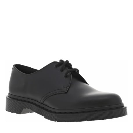 Derbies en cuir noires avec talon décroché bas et à lacets ronds