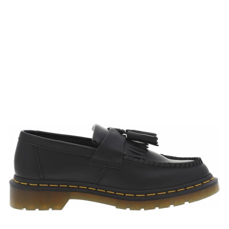 Mocassins en cuir noirs avec talon décroché bas et à fermeture slip-on