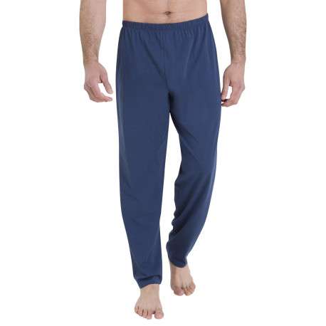Pyjama en coton bleu marine et gris pourvu de manches longues - Image 2