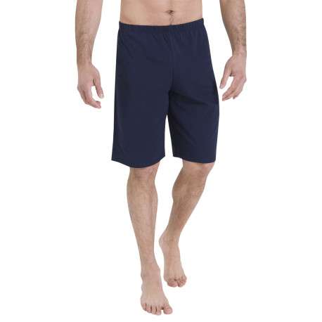 Pyjama short en coton bleu marine et orange pourvu de manches courtes - Image 2