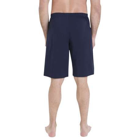 Pyjama short en coton bleu marine et orange pourvu de manches courtes - Image 4