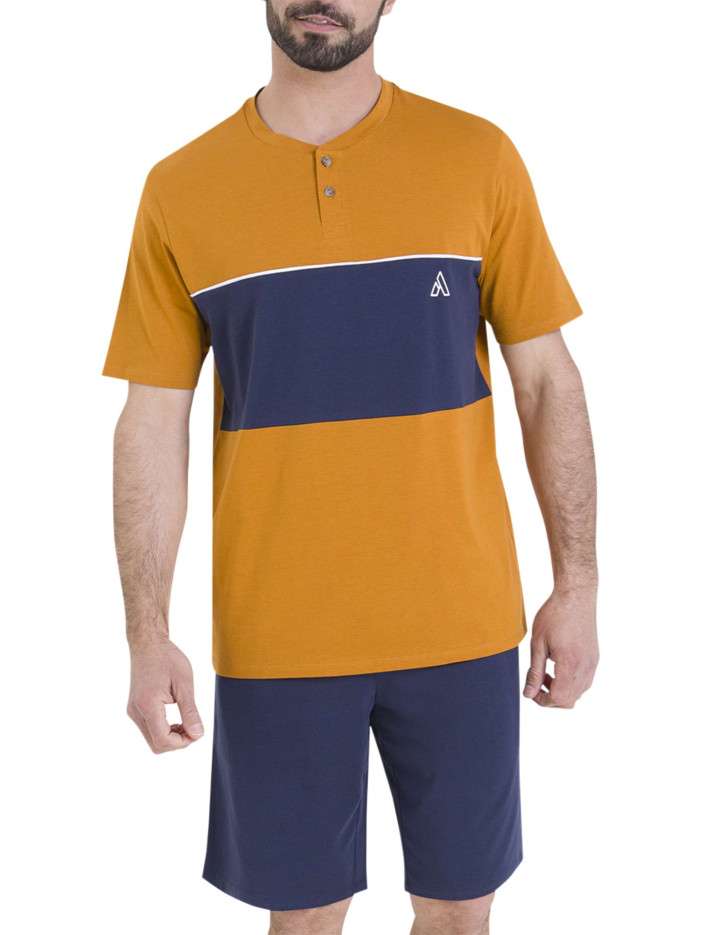 Pyjama en coton bleu marine...
