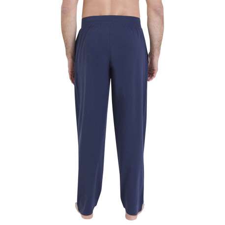 Pyjama en coton marine pourvu d'un col boutonné et de manches longues - Image 4