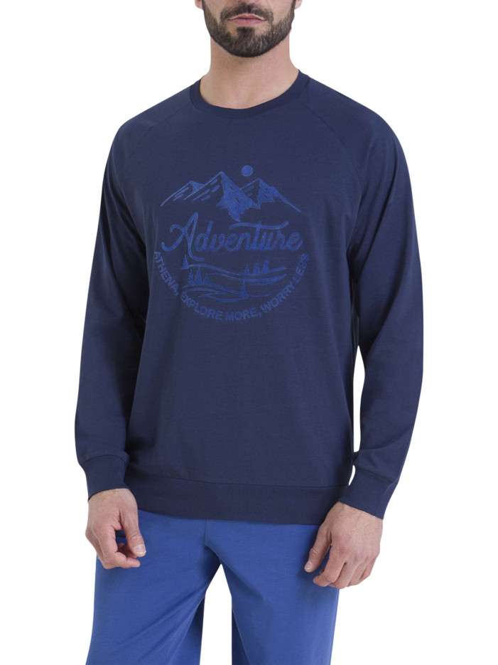 Pyjama en coton bleu...