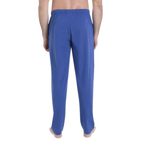 Pyjama en coton bleu imprimé à l'avant et pourvu d'un col rond - Image 4