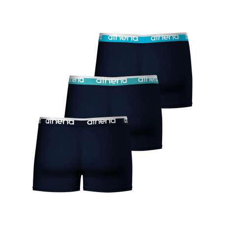 Lot de 3 boxers bleus en coton pourvus du logo de la marque - Image 2