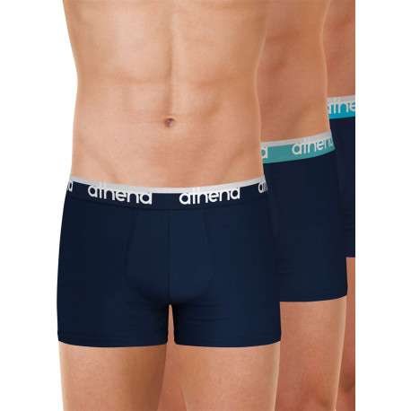 Lot de 3 boxers bleus en coton pourvus du logo de la marque - Image 3