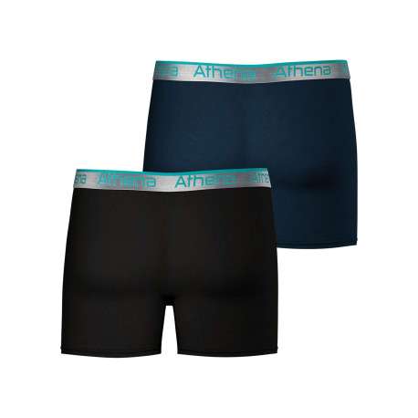 Lot de 2 boxers longs multicolores pourvus du logo de la marque - Image 2