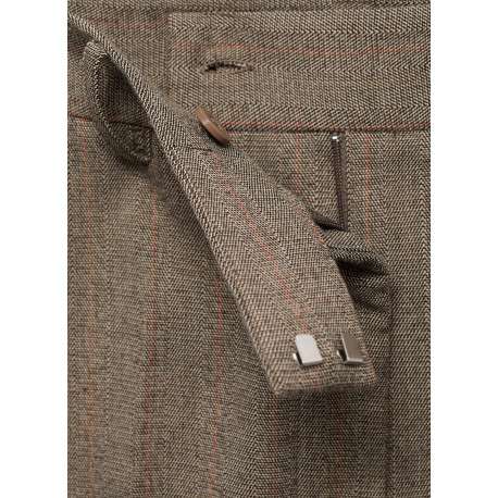 Pantalon chino taupe à motif chevronné avec une coupe droite - Image 3