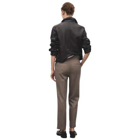 Pantalon chino taupe à motif chevronné avec une coupe droite - Image 5