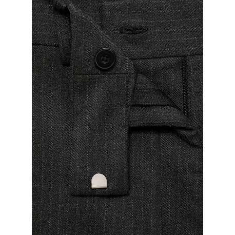 Pantalon chino gris à rayures tennis avec une coupe droite et 4 poches - Image 2