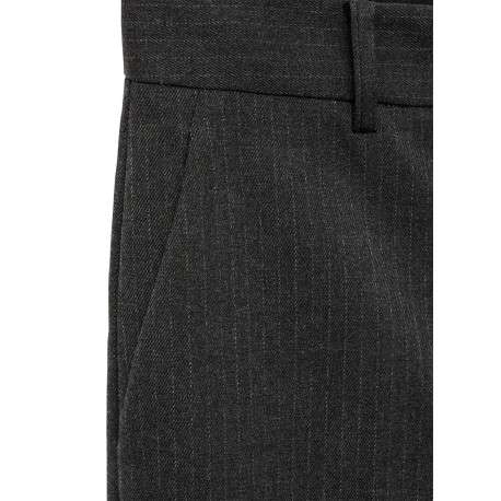 Pantalon chino gris à rayures tennis avec une coupe droite et 4 poches - Image 3