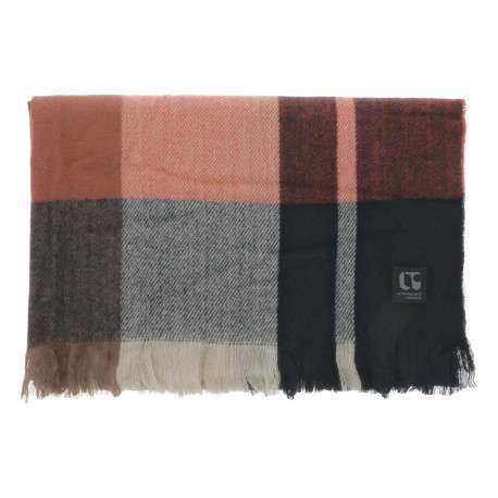 Echarpe multicolore avec des motifs à carreaux et des franges - Image 2