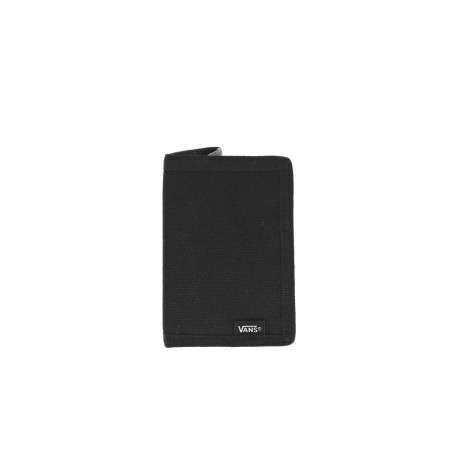 Portefeuille noir en forme rectangle avec logo de la marque cousu