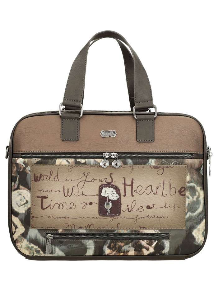 Sac Bandoulière Vintage Graphique Gris Et Noir - Taille GM - Occasion Collection - Modèle N8195