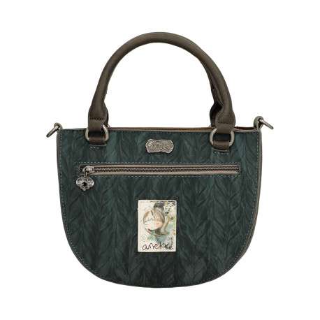 Sac à main marron à bandoulière amovible orné d'un motif effet aquarelle - Image 6