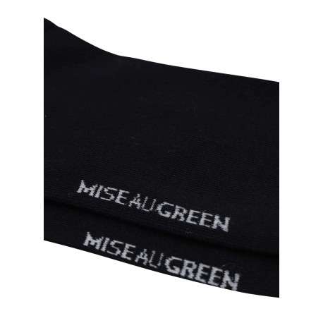 Chaussettes basses en coton biologique noires ornées du nom de la marque - Image 2