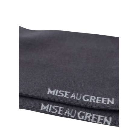 Chaussettes basses en coton biologique grises ornées du nom de la marque - Image 2