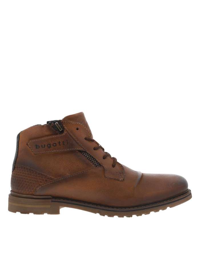 Bottines en cuir cognac...