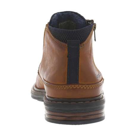Bottines en cuir cognac pourvues de lacets ronds avec semelle à talon plat - Image 7