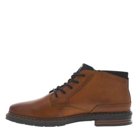 Bottines en cuir cognac pourvues de lacets ronds avec semelle à talon plat - Image 3