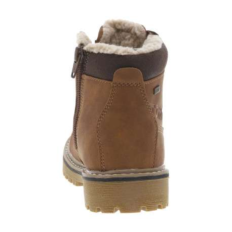 Boots camel à talon décroché bas pourvues de lacets ronds - Image 7