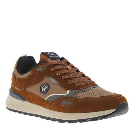 Baskets running cognac pourvues de lacets avec semelle à talon plat - Image 3