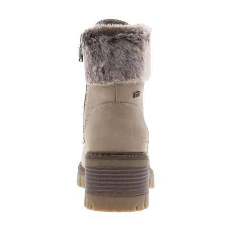 Bottines taupe à talon décroché moyen avec une doublure en fausse fourrure - Image 6