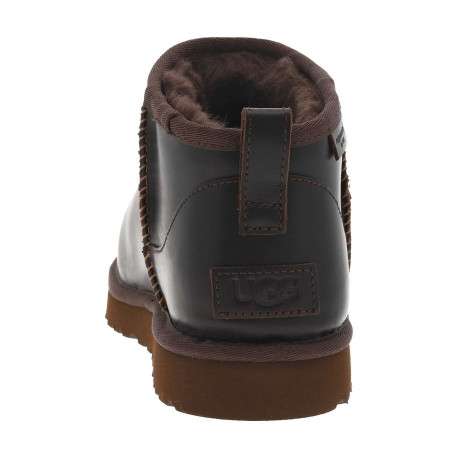 Boots en cuir marron à talon plat avec une doublure en fausse fourrure - Image 6