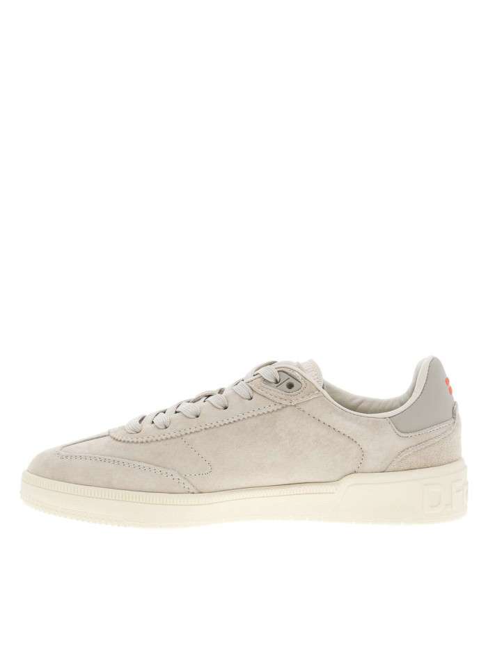 Tennis en cuir écru à talon...