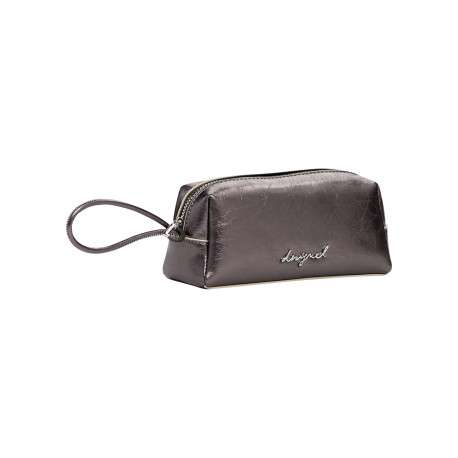 Trousse bronze satinée pourvue d'une fermeture zippée - Image 2