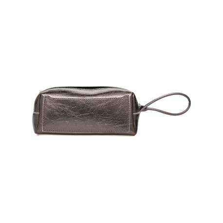 Trousse bronze satinée pourvue d'une fermeture zippée - Image 3