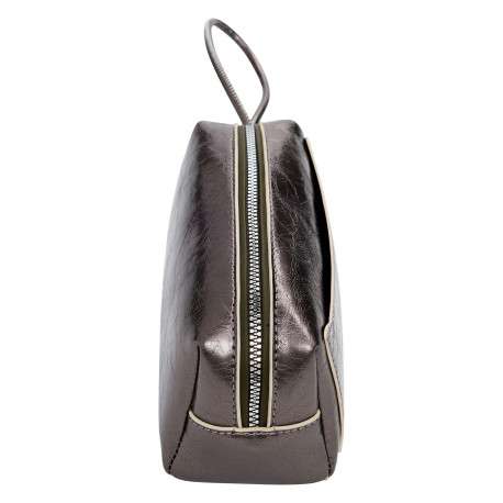 Trousse bronze satinée pourvue d'une fermeture zippée - Image 4