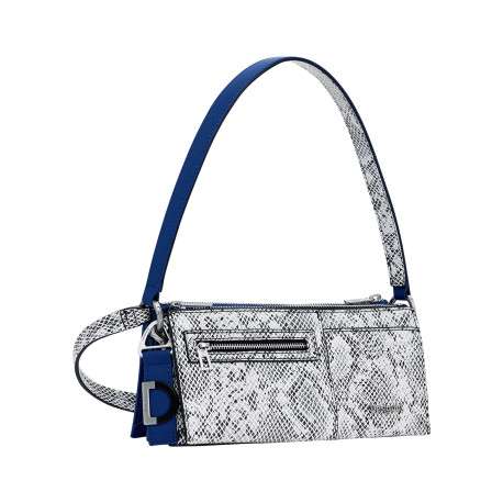 Sacs amovibles porté épaule bleu et python ornés du logo de la marque - Image 3