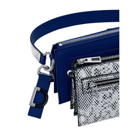 Sacs amovibles porté épaule bleu et python ornés du logo de la marque - Image 5