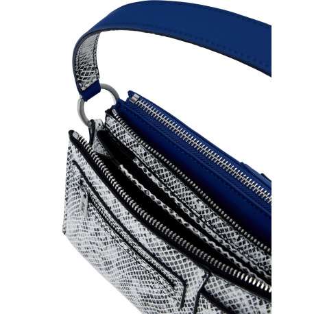 Sacs amovibles porté épaule bleu et python ornés du logo de la marque - Image 6