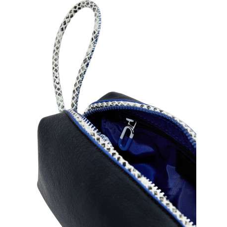 Trousse noire mate pourvue d'une fermeture zippée argentée - Image 5