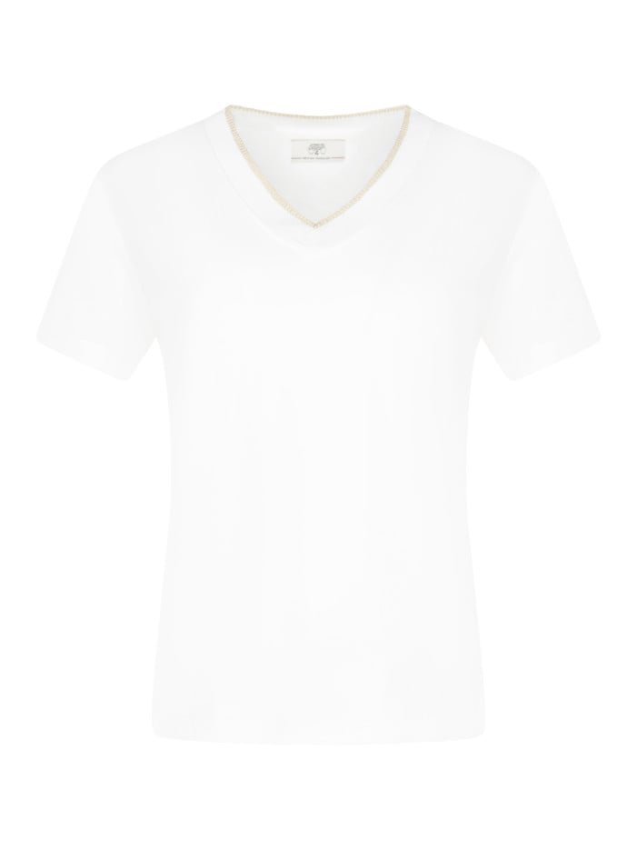 T-shirt écru uni coupe...