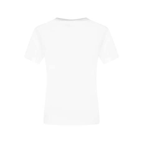 T-shirt écru uni coupe ajustée avec un col V et des manches courtes - Image 2