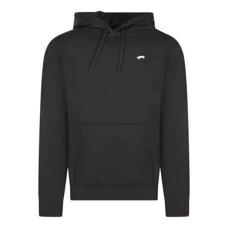 Sweat en coton noir uni avec une coupe droite et un col à capuche